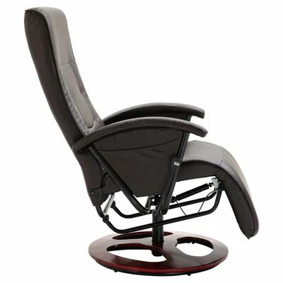 VidaXL Fauteuil TV pivotant Marron Similicuir 6 VidaXL Fauteuil TV pivotant Marron Similicuir – Image 4