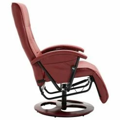 VidaXL Fauteuil TV pivotant Rouge bordeaux Similicuir -Fauteuils Soldes image 4 248453
