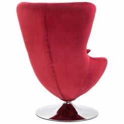 VidaXL Fauteuil pivotant en forme d’œuf avec coussin Rouge Velours 11 VidaXL Fauteuil pivotant en forme d’œuf avec coussin Rouge Velours -Fauteuils Soldes image 4 248466