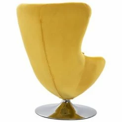 VidaXL Fauteuil pivotant en forme d’œuf avec coussin Jaune Velours 11 VidaXL Fauteuil pivotant en forme d’œuf avec coussin Jaune Velours -Fauteuils Soldes image 4 248468
