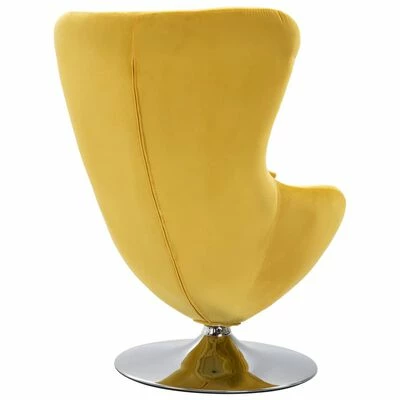 VidaXL Fauteuil pivotant en forme d’œuf avec coussin Jaune Velours 6 VidaXL Fauteuil pivotant en forme d’œuf avec coussin Jaune Velours – Image 4