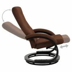 VidaXL Fauteuil inclinable avec repose-pieds Marron Tissu en daim -Fauteuils Soldes image 4 248469