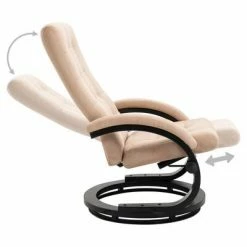 VidaXL Fauteuil inclinable avec repose-pieds Crème Tissu en daim 11 VidaXL Fauteuil inclinable avec repose-pieds Crème Tissu en daim -Fauteuils Soldes image 4 248470