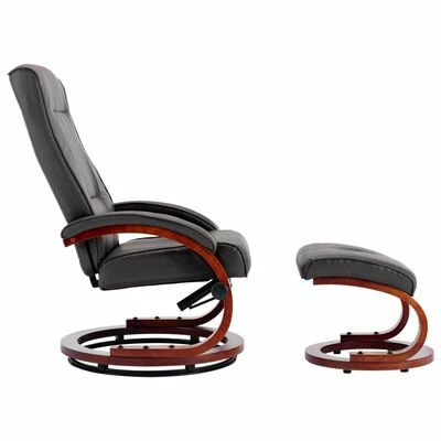 VidaXL Fauteuil inclinable avec repose-pied Gris Similicuir 6 VidaXL Fauteuil inclinable avec repose-pied Gris Similicuir – Image 4