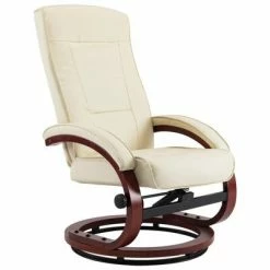 VidaXL Fauteuil inclinable avec repose-pied Crème Similicuir 11 VidaXL Fauteuil inclinable avec repose-pied Crème Similicuir -Fauteuils Soldes image 4 248600