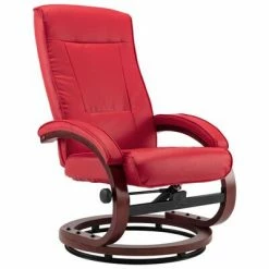 VidaXL Fauteuil inclinable avec repose-pied Rouge Similicuir -Fauteuils Soldes image 4 248602