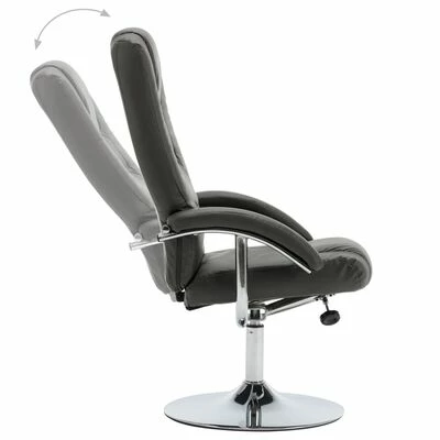 VidaXL Fauteuil inclinable avec repose-pied Gris Similicuir 6 VidaXL Fauteuil inclinable avec repose-pied Gris Similicuir – Image 4