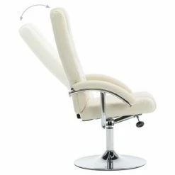 VidaXL Fauteuil inclinable avec repose-pied Blanc crème Similicuir -Fauteuils Soldes image 4 248656