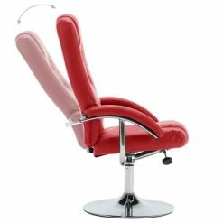 VidaXL Fauteuil inclinable avec repose-pied Rouge Similicuir -Fauteuils Soldes image 4 248658