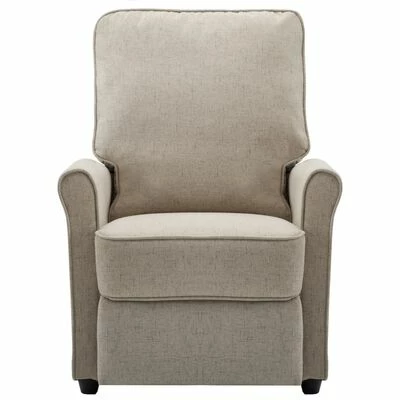 VidaXL Fauteuil inclinable TV Crème Tissu 6 VidaXL Fauteuil inclinable TV Crème Tissu – Image 4
