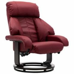 VidaXL Fauteuil TV avec repose-pied Rouge bordeaux Similicuir -Fauteuils Soldes image 4 248677