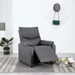 VidaXL Fauteuil TV Gris foncé Tissu 11 VidaXL Fauteuil TV Gris foncé Tissu -Fauteuils Soldes image 4 248687