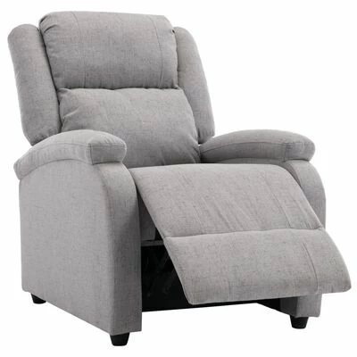 VidaXL Fauteuil inclinable TV Gris clair Tissu 6 VidaXL Fauteuil inclinable TV Gris clair Tissu – Image 4