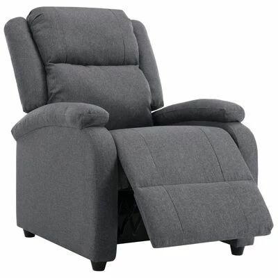VidaXL Fauteuil inclinable TV Gris foncé Tissu 6 VidaXL Fauteuil inclinable TV Gris foncé Tissu – Image 4
