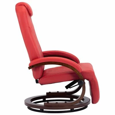 VidaXL Fauteuil inclinable TV Rouge Similicuir 6 VidaXL Fauteuil inclinable TV Rouge Similicuir – Image 4