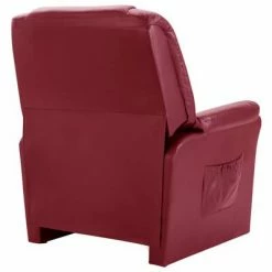 VidaXL Chaise inclinable Rouge bordeaux Similicuir -Fauteuils Soldes image 4 248980