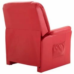 VidaXL Chaise inclinable Rouge Similicuir -Fauteuils Soldes image 4 248981