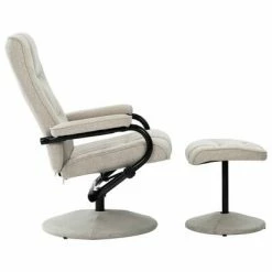 VidaXL Fauteuil inclinable avec repose-pied Crème Tissu -Fauteuils Soldes image 4 249310