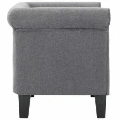 VidaXL Fauteuil avec coussin Gris clair Tissu 11 VidaXL Fauteuil avec coussin Gris clair Tissu -Fauteuils Soldes image 4 281302