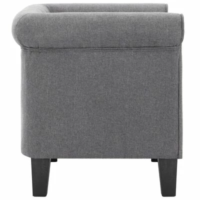 VidaXL Fauteuil avec coussin Gris clair Tissu 6 VidaXL Fauteuil avec coussin Gris clair Tissu – Image 4