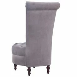 VidaXL Chaise à dossier haut Gris Velours -Fauteuils Soldes image 4 281377
