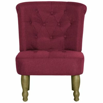 VidaXL Chaises françaises 2 pcs Rouge bordeaux Tissu 6 VidaXL Chaises françaises 2 pcs Rouge bordeaux Tissu – Image 4