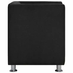 VidaXL Fauteuil cube Noir Tissu -Fauteuils Soldes image 4 282149