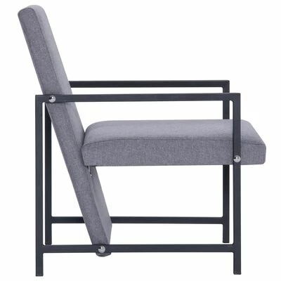 VidaXL Fauteuil Gris clair Tissu 6 VidaXL Fauteuil Gris clair Tissu â Image 4