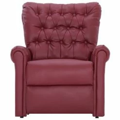 VidaXL Chaise inclinable Rouge bordeaux Similicuir -Fauteuils Soldes image 4 282171