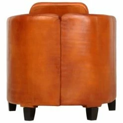 VidaXL Fauteuil Brun roux Cuir véritable -Fauteuils Soldes image 4 283762