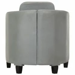 VidaXL Fauteuil Gris Cuir véritable -Fauteuils Soldes image 4 283763