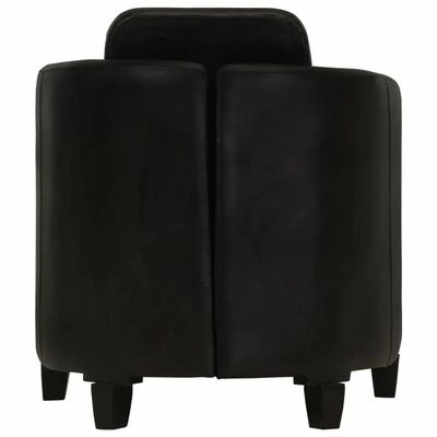 VidaXL Fauteuil Noir Cuir véritable 6 VidaXL Fauteuil Noir Cuir véritable – Image 4