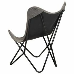 VidaXL Chaise papillon Anthracite Toile -Fauteuils Soldes image 4 283766