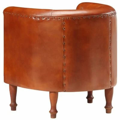 VidaXL Fauteuil Marron Cuir véritable 6 VidaXL Fauteuil Marron Cuir véritable – Image 4
