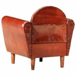 VidaXL Fauteuil tube Marron 77x65x79 cm Cuir véritable -Fauteuils Soldes image 4 286949