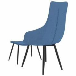 VidaXL Chaise de canapé avec repose-pied Bleu Tissu 11 VidaXL Chaise de canapé avec repose-pied Bleu Tissu -Fauteuils Soldes image 4 288606