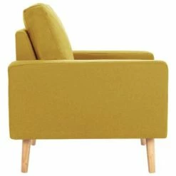 VidaXL Fauteuil Jaune Tissu 11 VidaXL Fauteuil Jaune Tissu -Fauteuils Soldes image 4 288699