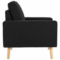 VidaXL Fauteuil Noir Tissu 10 VidaXL Fauteuil Noir Tissu -Fauteuils Soldes image 4 288702