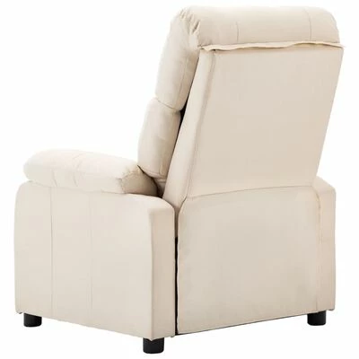 VidaXL Fauteuil inclinable Crème Tissu 6 VidaXL Fauteuil inclinable Crème Tissu – Image 4