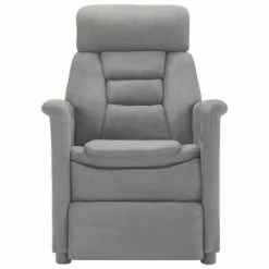 VidaXL Fauteuil inclinable Gris clair Similicuir daim -Fauteuils Soldes image 4 289766