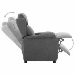 VidaXL Fauteuil inclinable Gris clair Tissu -Fauteuils Soldes image 4 289776