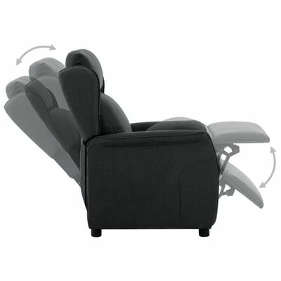 VidaXL Fauteuil inclinable Gris foncé Tissu 6 VidaXL Fauteuil inclinable Gris foncé Tissu – Image 4