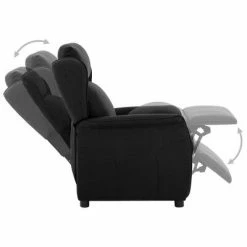 VidaXL Fauteuil inclinable Noir Tissu -Fauteuils Soldes image 4 289778
