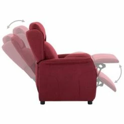 VidaXL Fauteuil inclinable Rouge bordeaux Tissu -Fauteuils Soldes image 4 289779