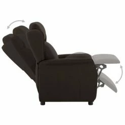 VidaXL Fauteuil inclinable Marron foncé Tissu 11 VidaXL Fauteuil inclinable Marron foncé Tissu -Fauteuils Soldes image 4 289781
