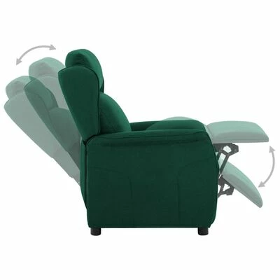 VidaXL Fauteuil inclinable Vert foncé Tissu 6 VidaXL Fauteuil inclinable Vert foncé Tissu – Image 4