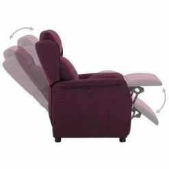 VidaXL Fauteuil inclinable Violet Tissu -Fauteuils Soldes image 4 289783
