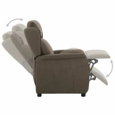 VidaXL Fauteuil inclinable Taupe Tissu 6 VidaXL Fauteuil inclinable Taupe Tissu – Image 4
