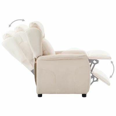 VidaXL Fauteuil inclinable Crème Tissu 6 VidaXL Fauteuil inclinable Crème Tissu – Image 4