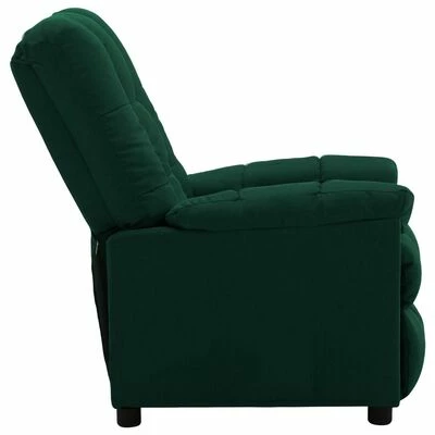 VidaXL Fauteuil inclinable Vert foncé Tissu 6 VidaXL Fauteuil inclinable Vert foncé Tissu – Image 4